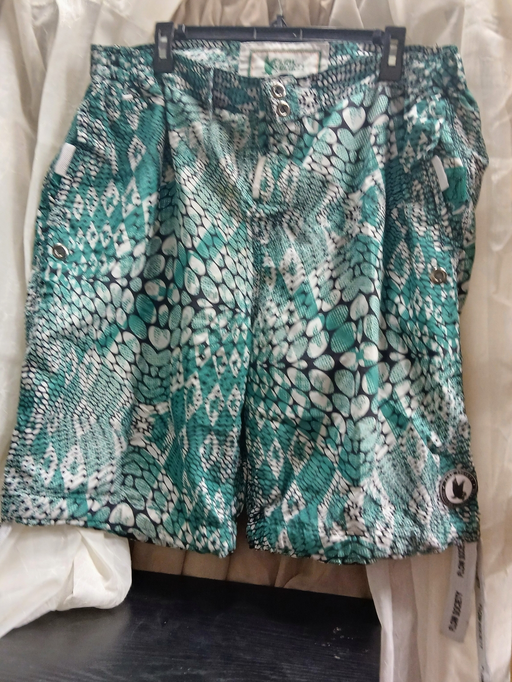 Teal Green Printed Men’s Bermuda Shorts